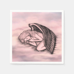 A sleeping Angel on the heavens clouds Napkin