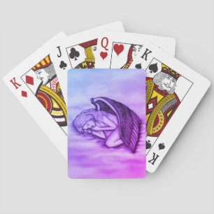 A sleeping Angel on the heavens clouds Playing Cards