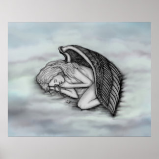 A sleeping Angel on the heavens clouds Poster