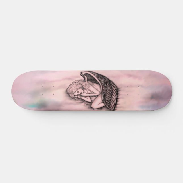 A sleeping Angel on the heavens clouds Skateboard (Horz)