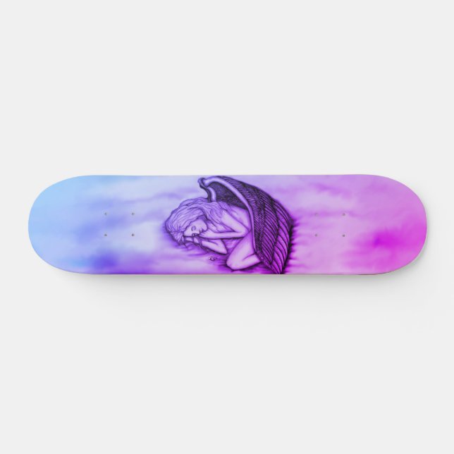 A sleeping Angel on the heavens clouds Skateboard (Horz)