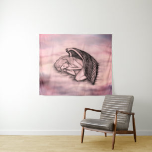 A sleeping Angel on the heavens clouds Tapestry