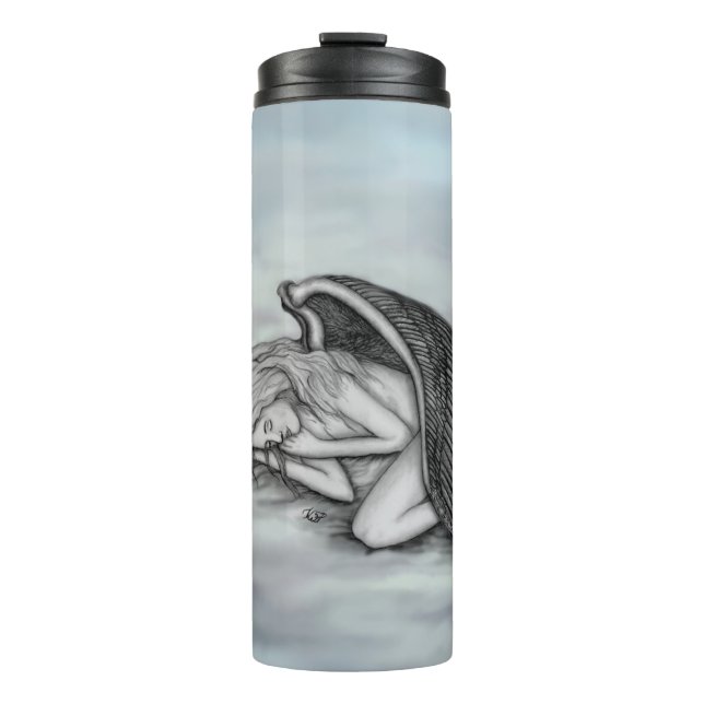 A sleeping Angel on the heavens clouds Thermal Tumbler (Front)