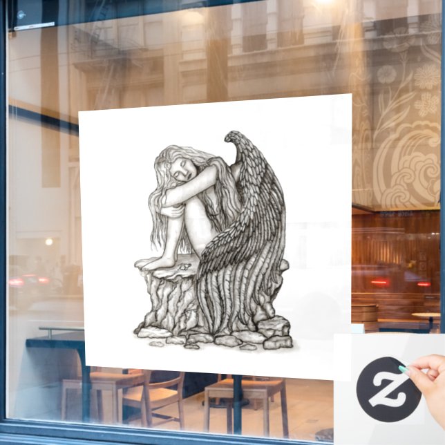 A sleeping Angel on the Stone (Cafe Window)