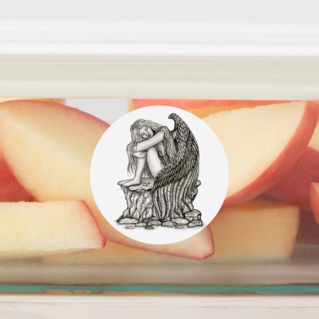 A sleeping Angel on the Stone (Affixed)