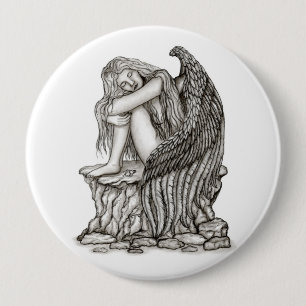 A sleeping Angel on the Stone 10 Cm Round Badge