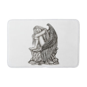 A sleeping Angel on the Stone Bath Mat