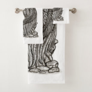 A sleeping Angel on the Stone Bath Towel Set