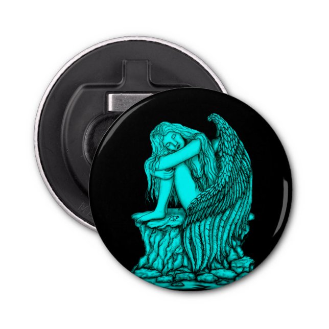 A sleeping Angel on the Stone Bottle Opener (Front)
