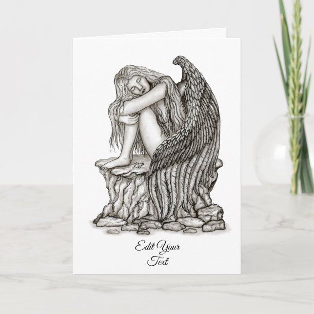 A sleeping Angel on the Stone Card (Front)