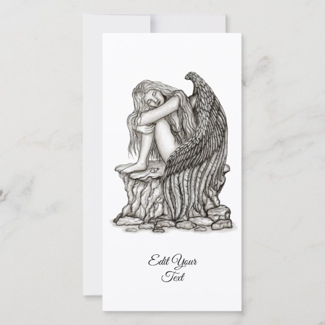A sleeping Angel on the Stone Card (Front)