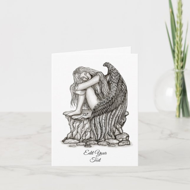 A sleeping Angel on the Stone Card (Front)