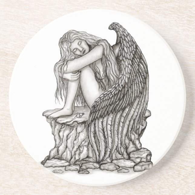 A sleeping Angel on the Stone Coaster (Front)