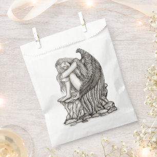 A sleeping Angel on the Stone Favour Bag