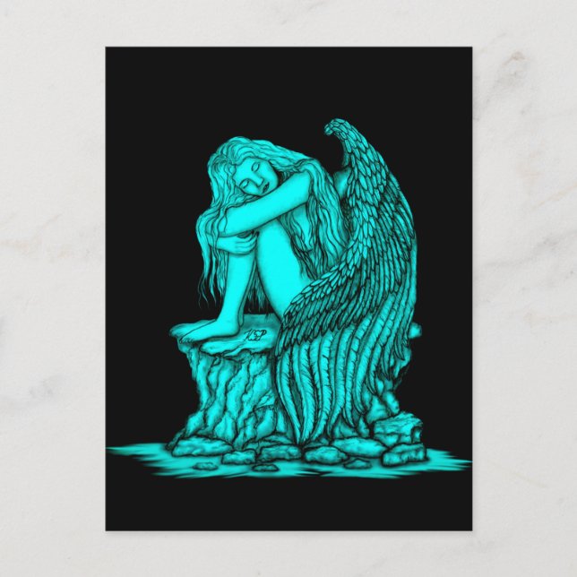 A sleeping Angel on the Stone Holiday Postcard (Front)