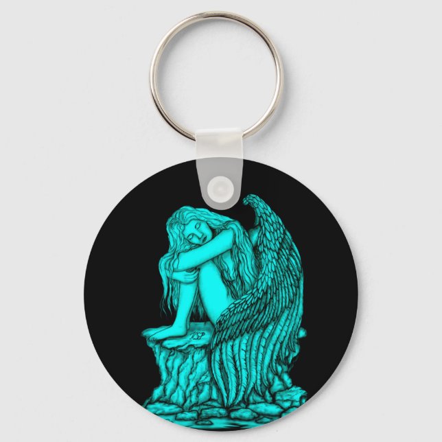 A sleeping Angel on the Stone Key Ring (Front)