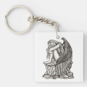 A sleeping Angel on the Stone Key Ring