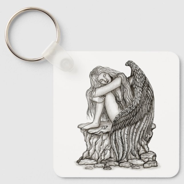 A sleeping Angel on the Stone Key Ring (Front)
