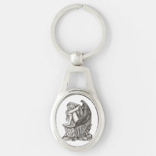 A sleeping Angel on the Stone Key Ring