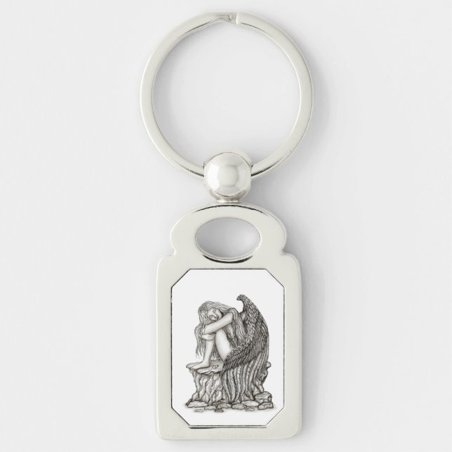 A sleeping Angel on the Stone Key Ring (Front)