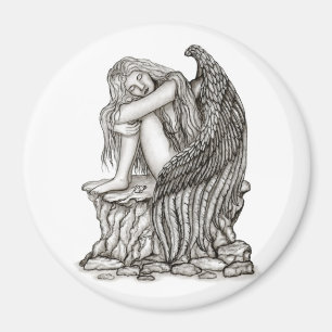 A sleeping Angel on the Stone Magnet
