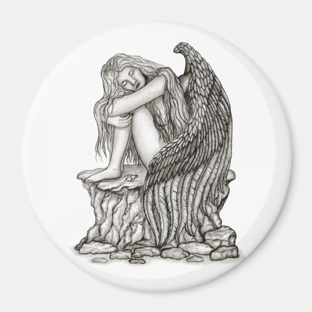 A sleeping Angel on the Stone Magnet (Front)