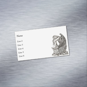 A sleeping Angel on the Stone Magnetic Business Card