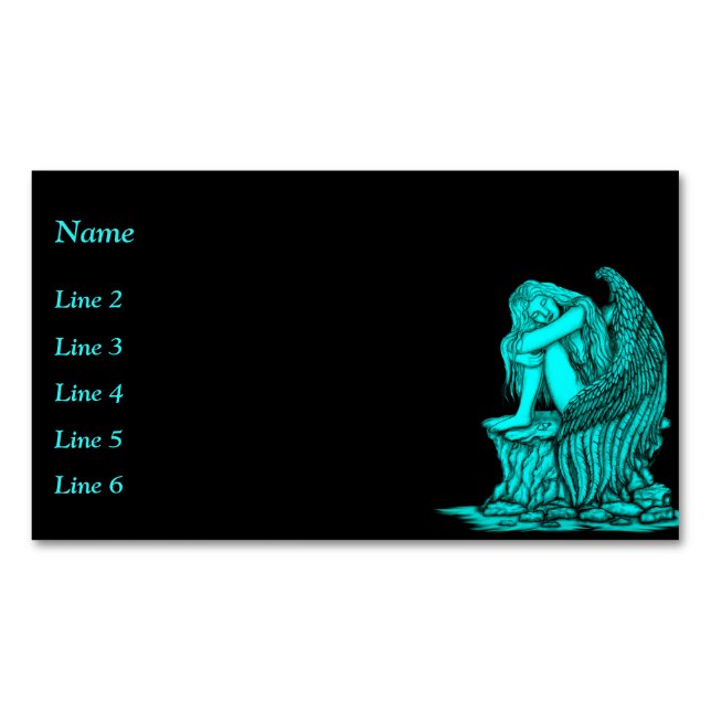 A sleeping Angel on the Stone Magnetic Business Card (Front)