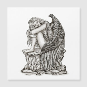 A sleeping Angel on the Stone Magnetic Card