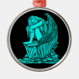 A sleeping Angel on the Stone Metal Ornament
