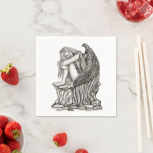 A sleeping Angel on the Stone Napkin