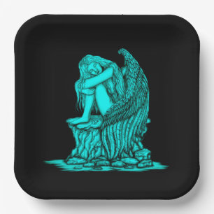 A sleeping Angel on the Stone Paper Plate