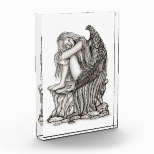 A sleeping Angel on the Stone Photo Block