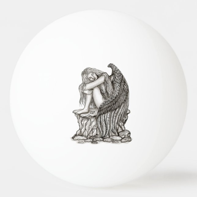 A sleeping Angel on the Stone Ping Pong Ball (Front)