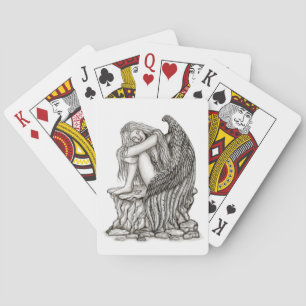 A sleeping Angel on the Stone Playing Cards