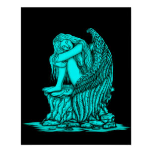 A sleeping Angel on the Stone Poster