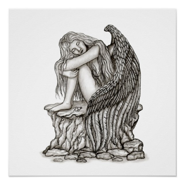 A sleeping Angel on the Stone Poster (Front)