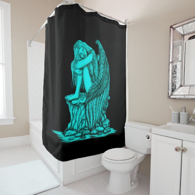 A sleeping Angel on the Stone Shower Curtain (In Situ)