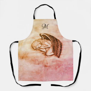 A sleeping Angel , personalize own Monogram Apron