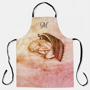 A sleeping Angel , personalize own Monogram Apron