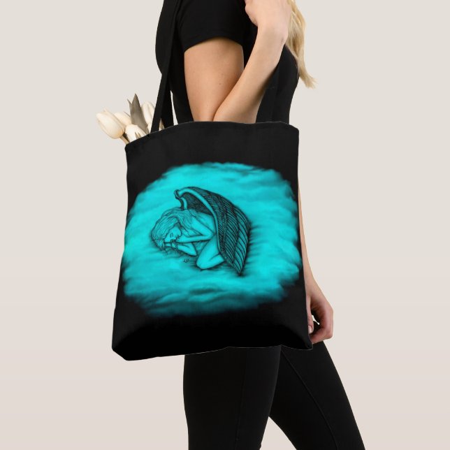 A sleeping Angel Tote Bag (Close Up)