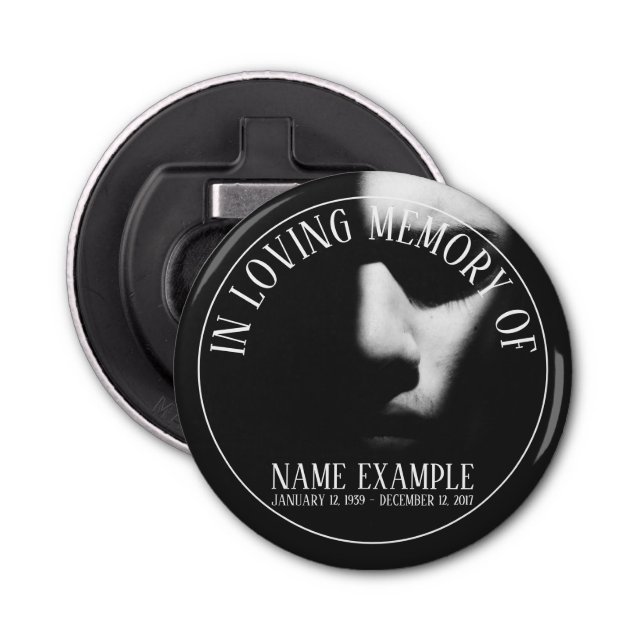 A sleeping face in half shadow bottle opener (Front)