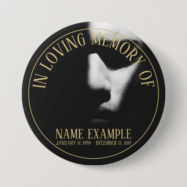 A sleeping face in half shadow button (Front)