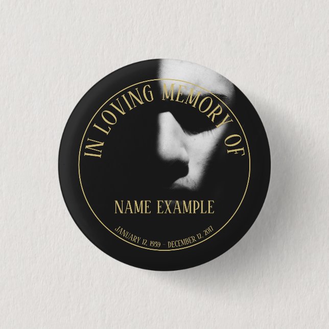 A sleeping face in half shadow button (Front)