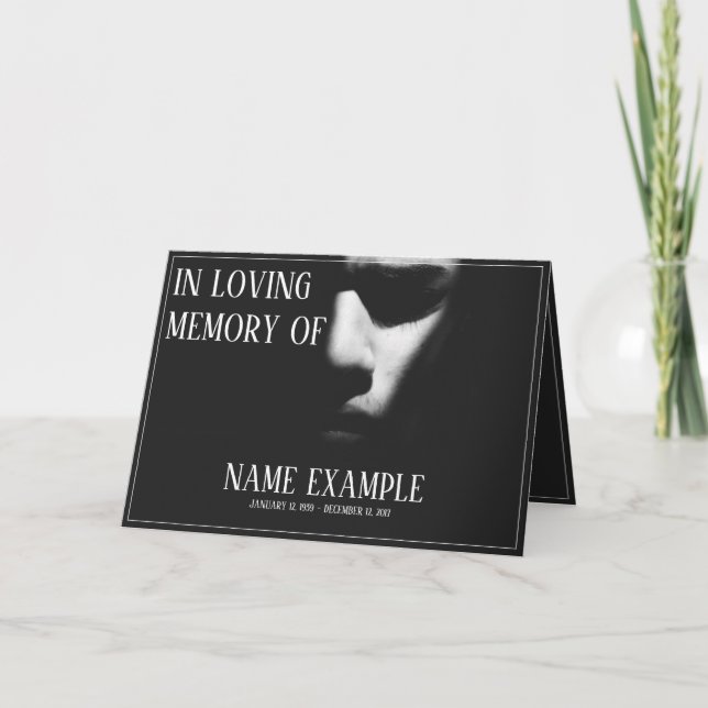 A sleeping face in half shadow card (Front)