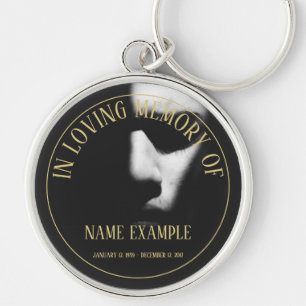 A sleeping face in half shadow keychain