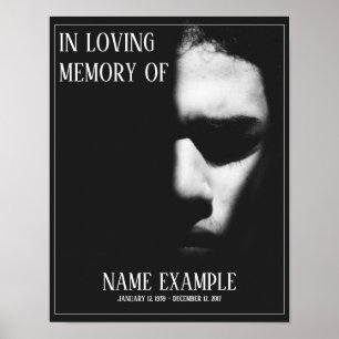 A sleeping face in half shadow poster