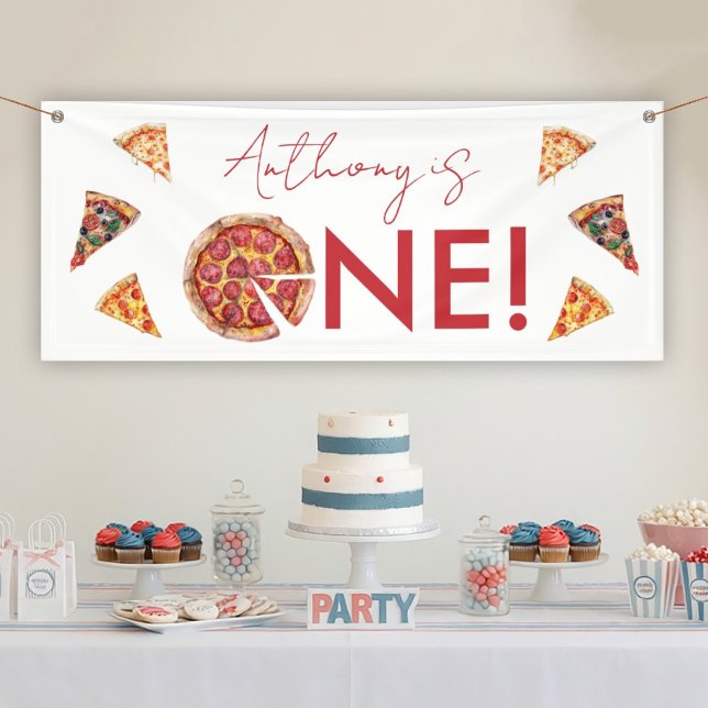 A Slice of Fun 1st Birthday Pizza Banner (Creator Uploaded)