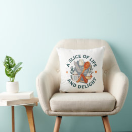A Slice of Life and Delight Business Logo Cushion