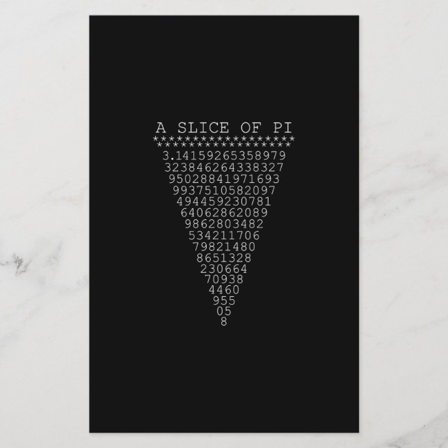 A Slice of Pi Digits Flyer (Front)